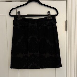 Robert Rodriguez Black Lace Patterned A-Line Skirt